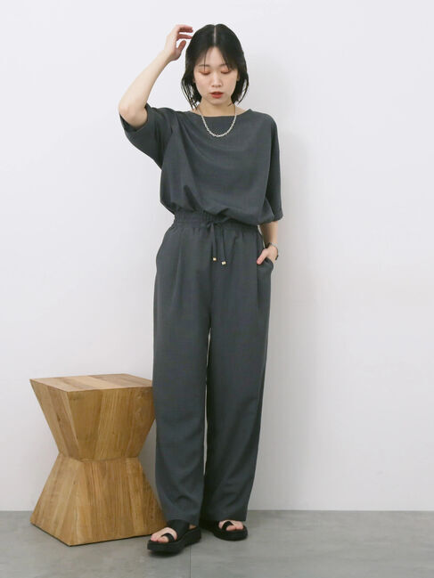 Samansa Mos2 blue「リネンタッチイージーパンツ」|その他|