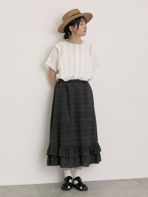 Samansa Mos2「柄アソート裾ティアードスカート」|スカート|
