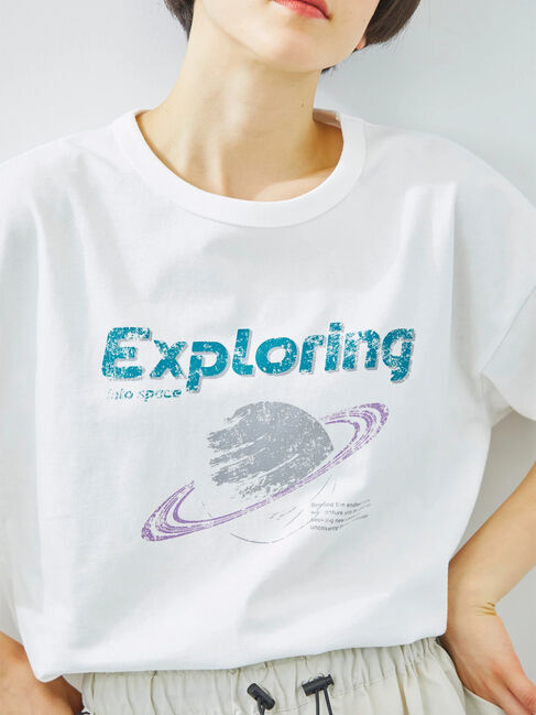 SM2「[接触冷感]スペースモチーフプリントTシャツ」|Tシャツ・カットソー|