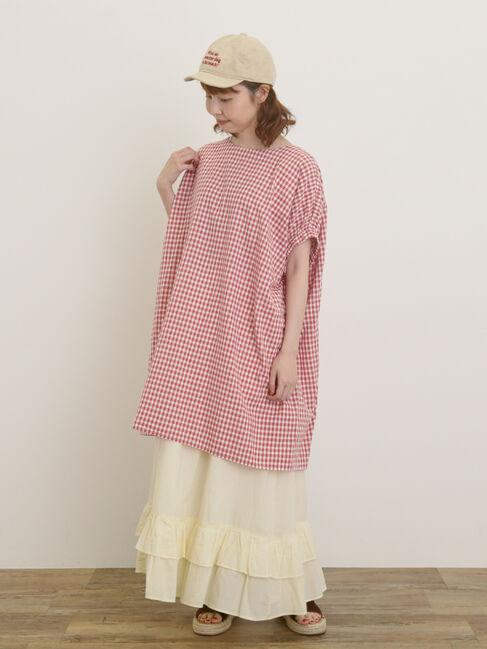 Samansa Mos2「袖口ギャザー前後2WAYチュニック」|シャツ・ブラウス|