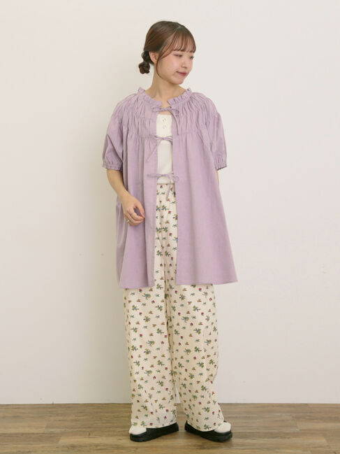 Samansa Mos2「前後2WAYリボンギャザーブラウス」|シャツ・ブラウス|