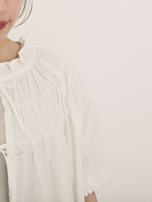 Samansa Mos2「前後2WAYリボンギャザーブラウス」|シャツ・ブラウス|