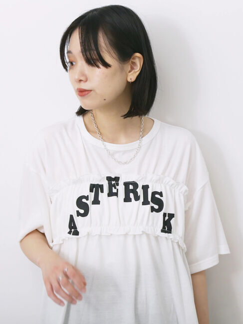 Samansa Mos2 blue「◎【接触冷感】シャーリングドッキングTシャツ」|Tシャツ・カットソー|