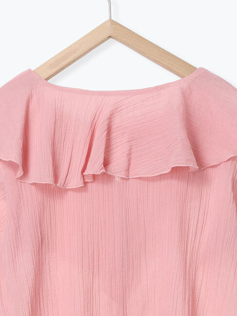 Samansa Mos2 blue「◎フリルブラウス」|シャツ・ブラウス|