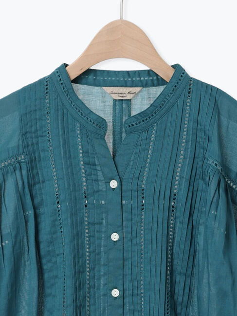 Samansa Mos2「インドピンタック+はしごレースブラウス」|シャツ・ブラウス|