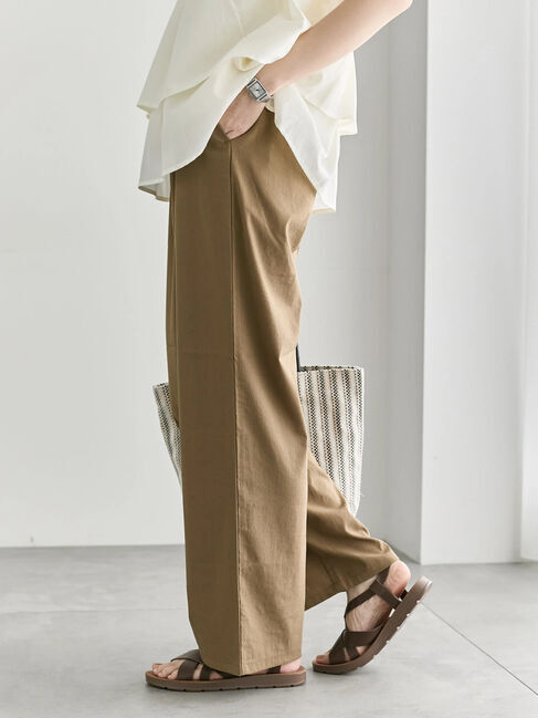 Samansa Mos2 blue「【接触冷感】ワイドイージーパンツ」|その他|