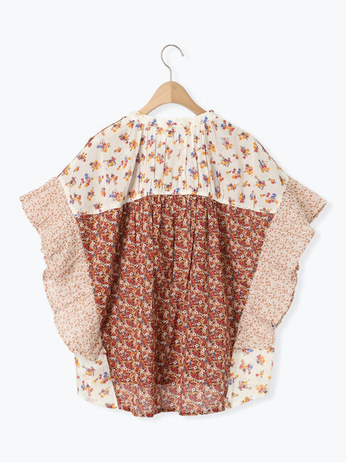 Samansa Mos2「インド柄アソート袖フリルブラウス」|シャツ・ブラウス|