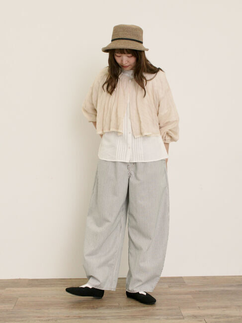 Samansa Mos2「【S/M/Lサイズ】刺繍デニム/ヒッコリーカーブパンツ」|その他|