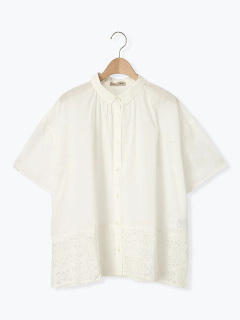Samansa Mos2「インド裾レースシャツ」|シャツ・ブラウス|