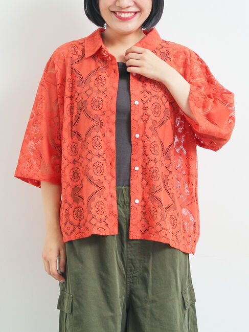 SM2「レースシャツ」|シャツ・ブラウス|オレンジ