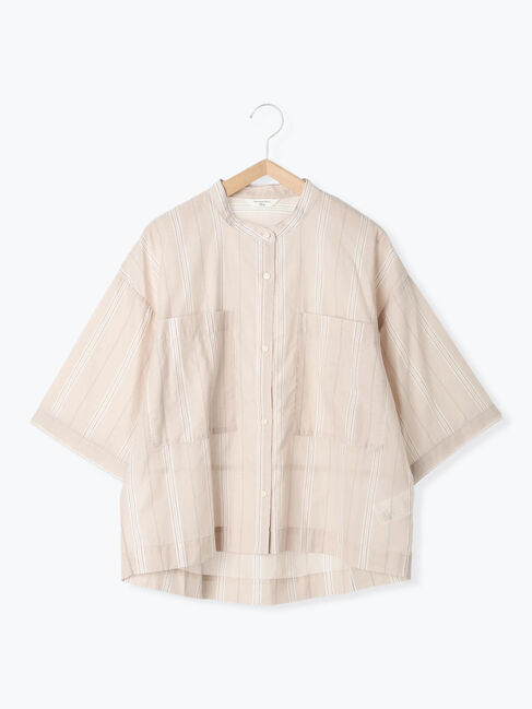 Samansa Mos2 blue「◎シアーストライプシャツ」|シャツ・ブラウス|