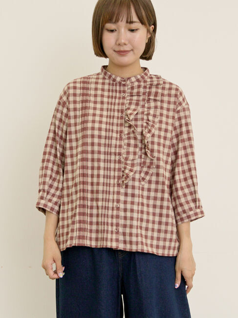 Samansa Mos2「フリルアシンメトリーブラウス」|シャツ・ブラウス|