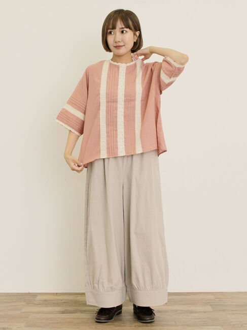Samansa Mos2「【M/Lサイズ】裾切替ギャザーパンツ」|その他|