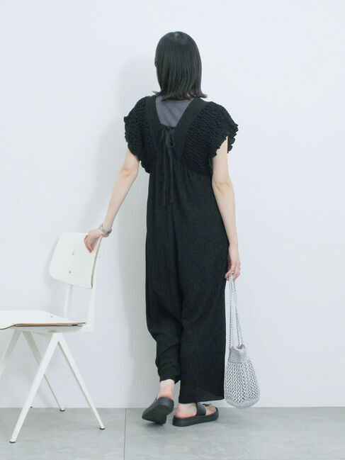 Samansa Mos2 blue「楊柳ワイドロンパース」|その他|