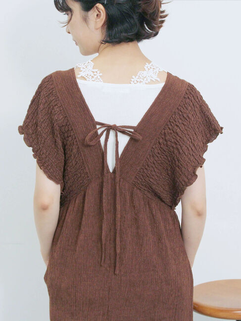 Samansa Mos2 blue「楊柳ワイドロンパース」|その他|