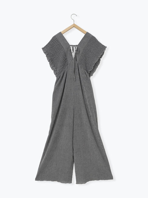 Samansa Mos2 blue「楊柳ワイドロンパース」|その他|