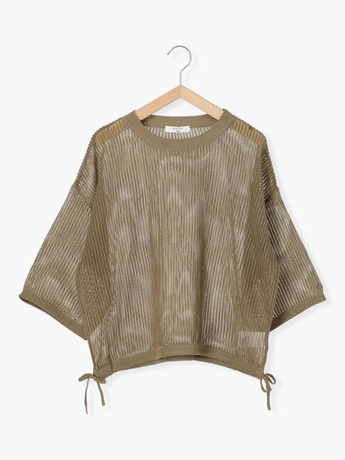 Samansa Mos2 blue「メッシュプルオーバー」|ニット・セーター|