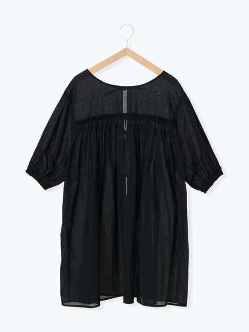 Samansa Mos2 blue「ボイルギャザーチュニック」|シャツ・ブラウス|