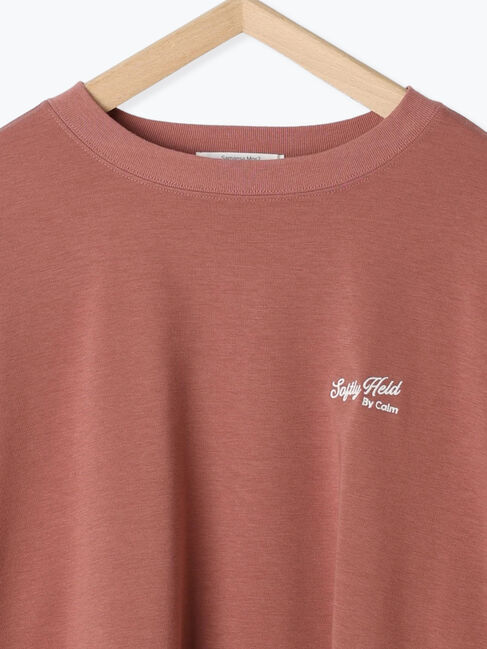 Samansa Mos2 blue「ポンチロゴ刺繍プルオーバー」|Tシャツ・カットソー|