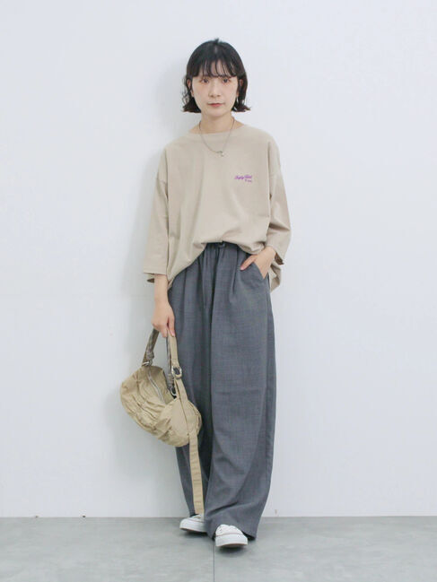 Samansa Mos2 blue「ポンチロゴ刺繍プルオーバー」|Tシャツ・カットソー|