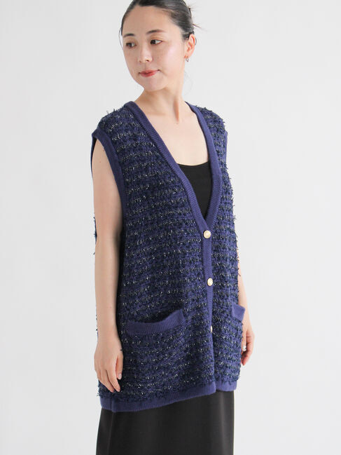 sm2rhythm「ツイード風ニットジレ」|ダウンベスト・ベスト|