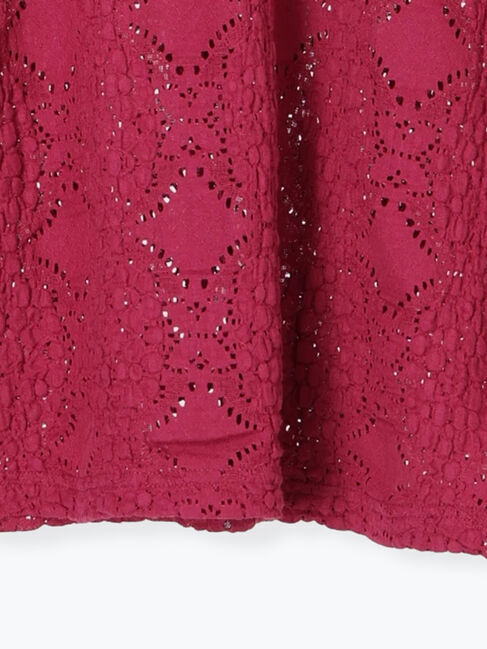 Samansa Mos2 blue「花ジャガード7分袖プルオーバー」|Tシャツ・カットソー|