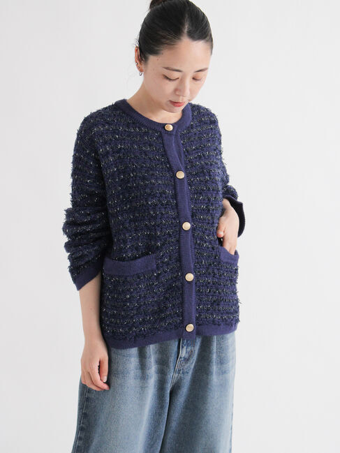 sm2rhythm「ツイード風ニットカーディガン」|カーディガン|