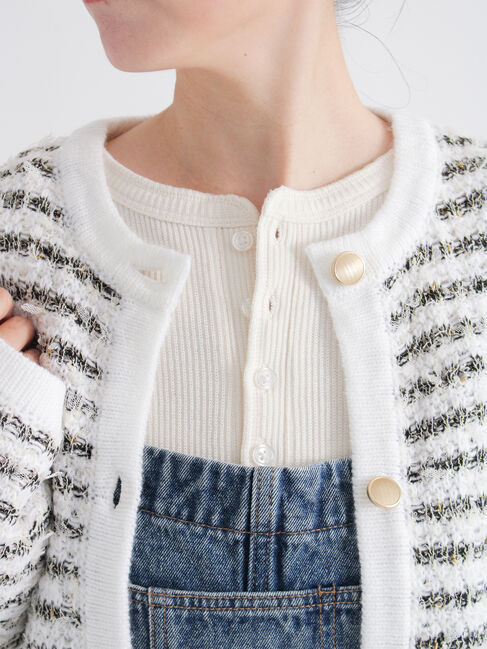 sm2rhythm「ツイード風ニットカーディガン」|カーディガン|