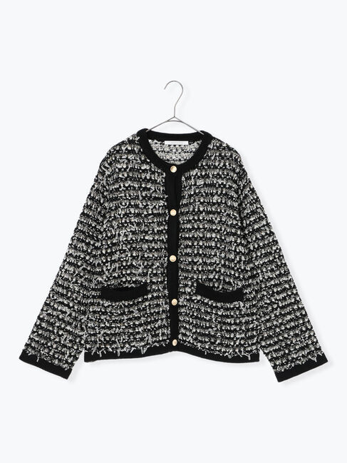 sm2rhythm「ツイード風ニットカーディガン」|カーディガン|