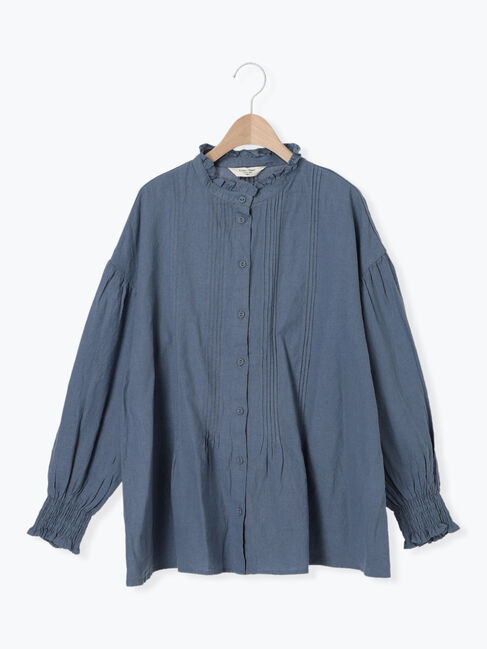 Samansa Mos2「【Cross&times;Linen】ピンタックブラウス」|シャツ・ブラウス|