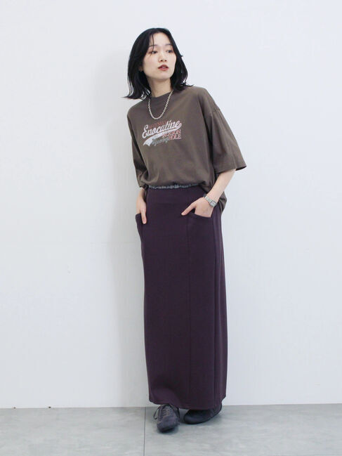 Samansa Mos2 blue「ヴィンテージ風プリントTシャツ」|Tシャツ・カットソー|