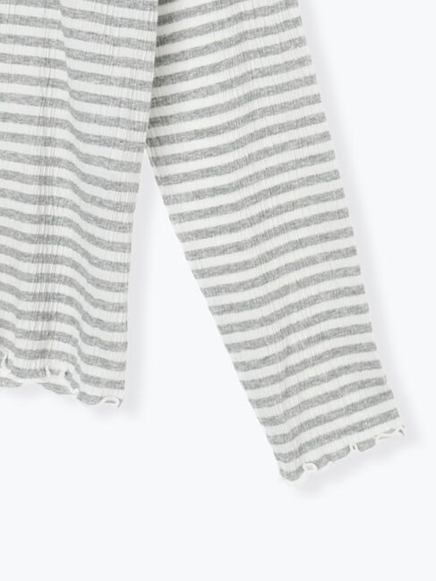 Samansa Mos2「襟付きしぼしぼボーダーカットソー」|Tシャツ・カットソー|