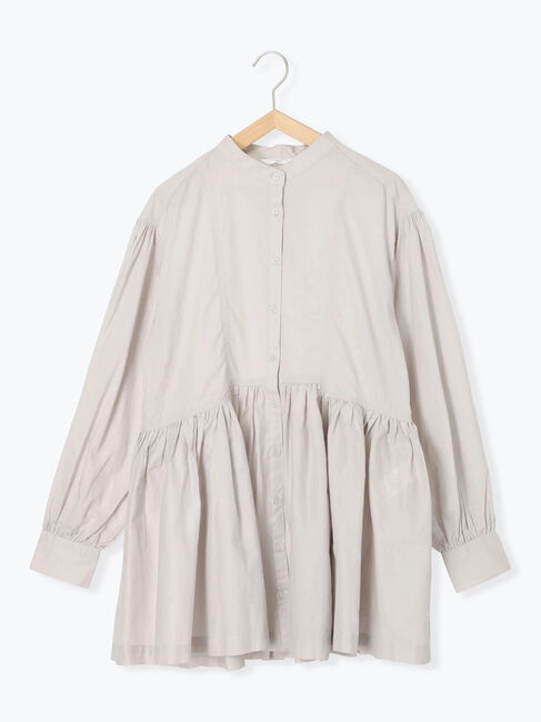 Samansa Mos2 blue「切り替えギャザーチュニックブラウス」|シャツ・ブラウス|