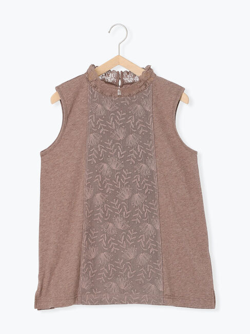 Samansa Mos2「前身切替襟レースノースリーブ」|Tシャツ・カットソー|