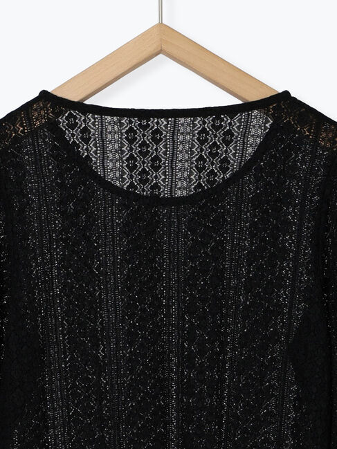 Samansa Mos2 blue「シアーレースロンT」|Tシャツ・カットソー|