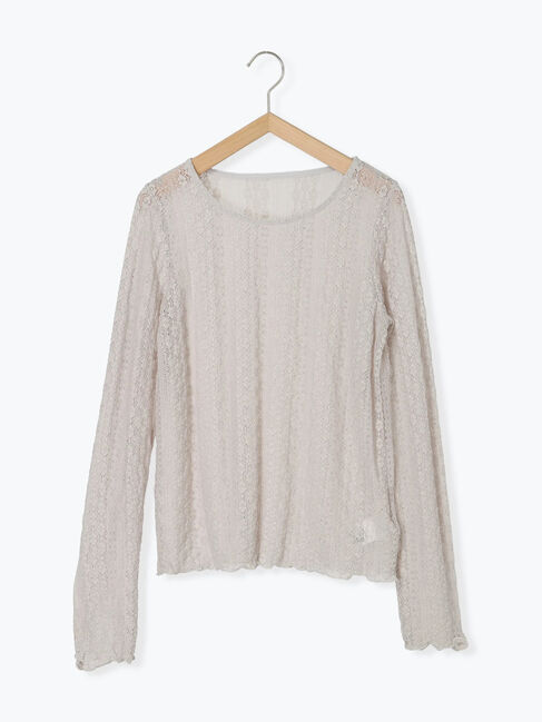 Samansa Mos2 blue「シアーレースロンT」|Tシャツ・カットソー|