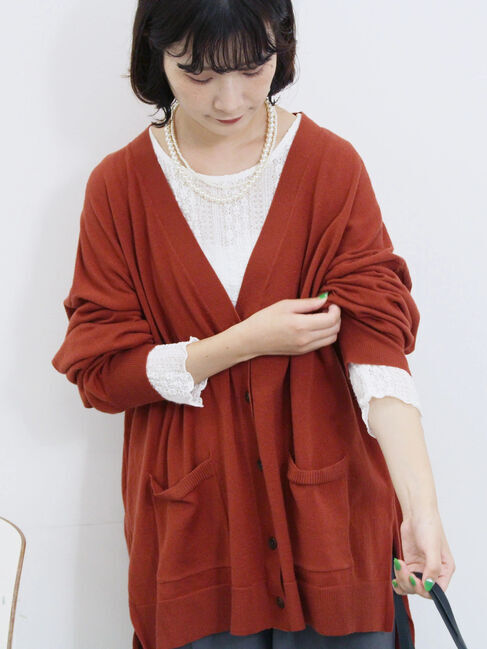 Samansa Mos2 blue「シアーレースロンT」|Tシャツ・カットソー|