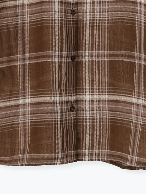 Samansa Mos2 blue「シアーチェックシャツ」|シャツ・ブラウス|