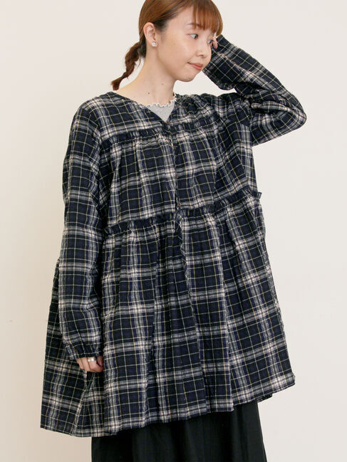 Samansa Mos2「◎サッカーチェックチュニック」|シャツ・ブラウス|