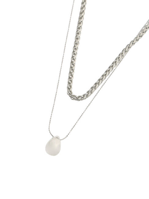 Samansa Mos2 blue「ドロップメタル2連ネックレス」|その他|