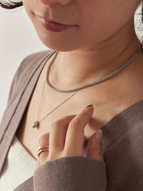 Samansa Mos2 blue「ドロップメタル2連ネックレス」|その他|