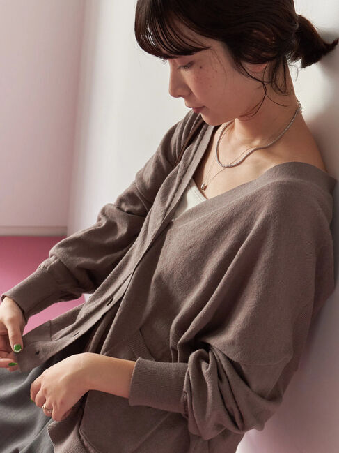 Samansa Mos2 blue「マルチスタイルVネックカーディガン」|カーディガン|