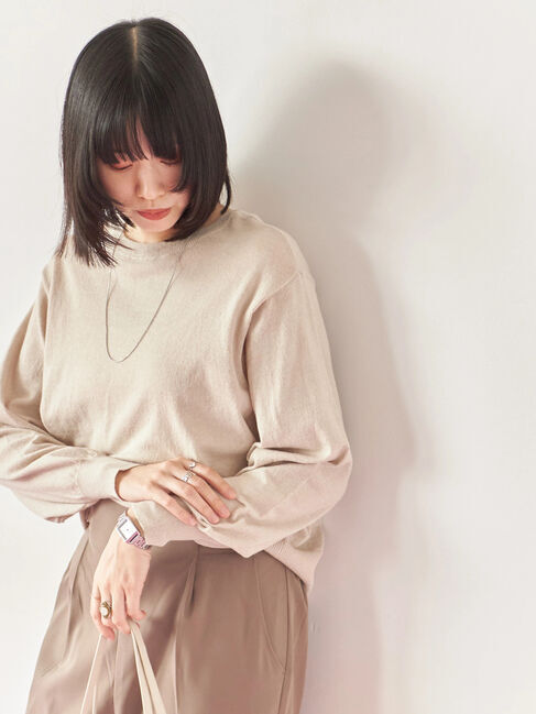 Samansa Mos2 blue「マルチスタイル前後2wayクルーネックカーディガン」|カーディガン|