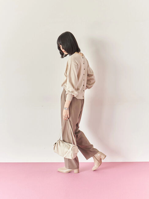 Samansa Mos2 blue「マルチスタイル前後2wayクルーネックカーディガン」|カーディガン|