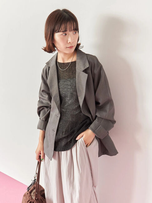 Samansa Mos2 blue「テーラードシャツジャケット」|シャツ・ブラウス|