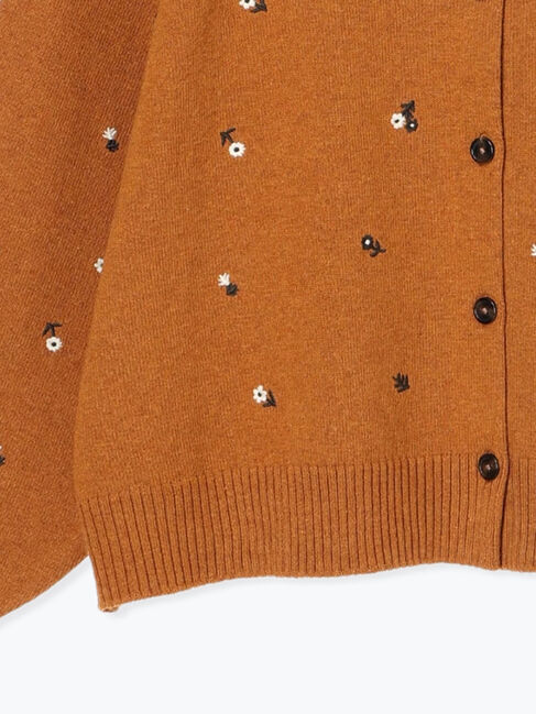 Samansa Mos2「花柄総刺繍ニットカーディガン」|カーディガン|