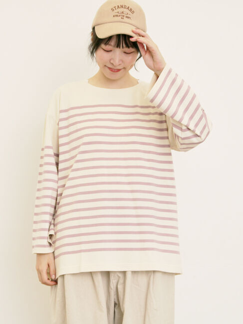 Samansa Mos2「パネルボーダーロングスリーブカットソー」|Tシャツ・カットソー|