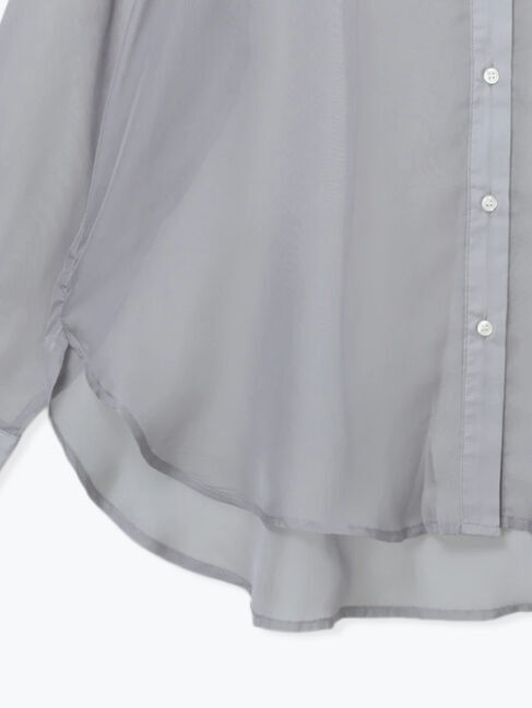 Samansa Mos2 blue「◎バンドカラーシアーシャツ」|シャツ・ブラウス|