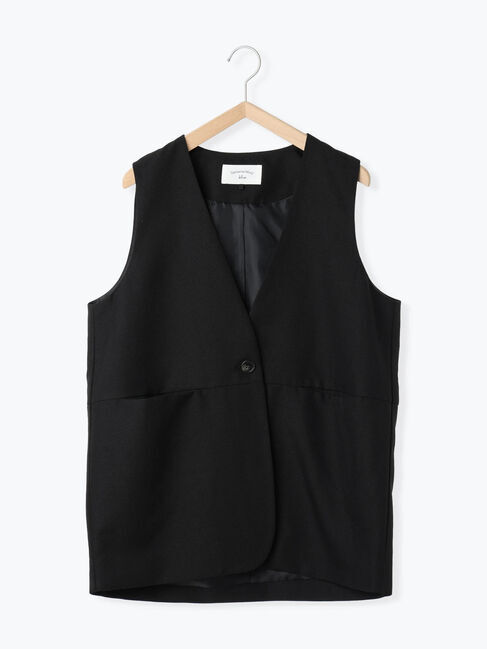 Samansa Mos2 blue「◎ノーカラージレ」|ダウンベスト・ベスト|