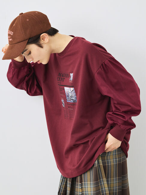 SM2「袖布帛インレイロゴプルオーバー」|Tシャツ・カットソー|